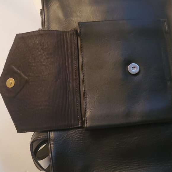 Village Tannery Bag Designs By Sevestet NY Black Leather Tote Shoulder Bag - Picture 3 of 13